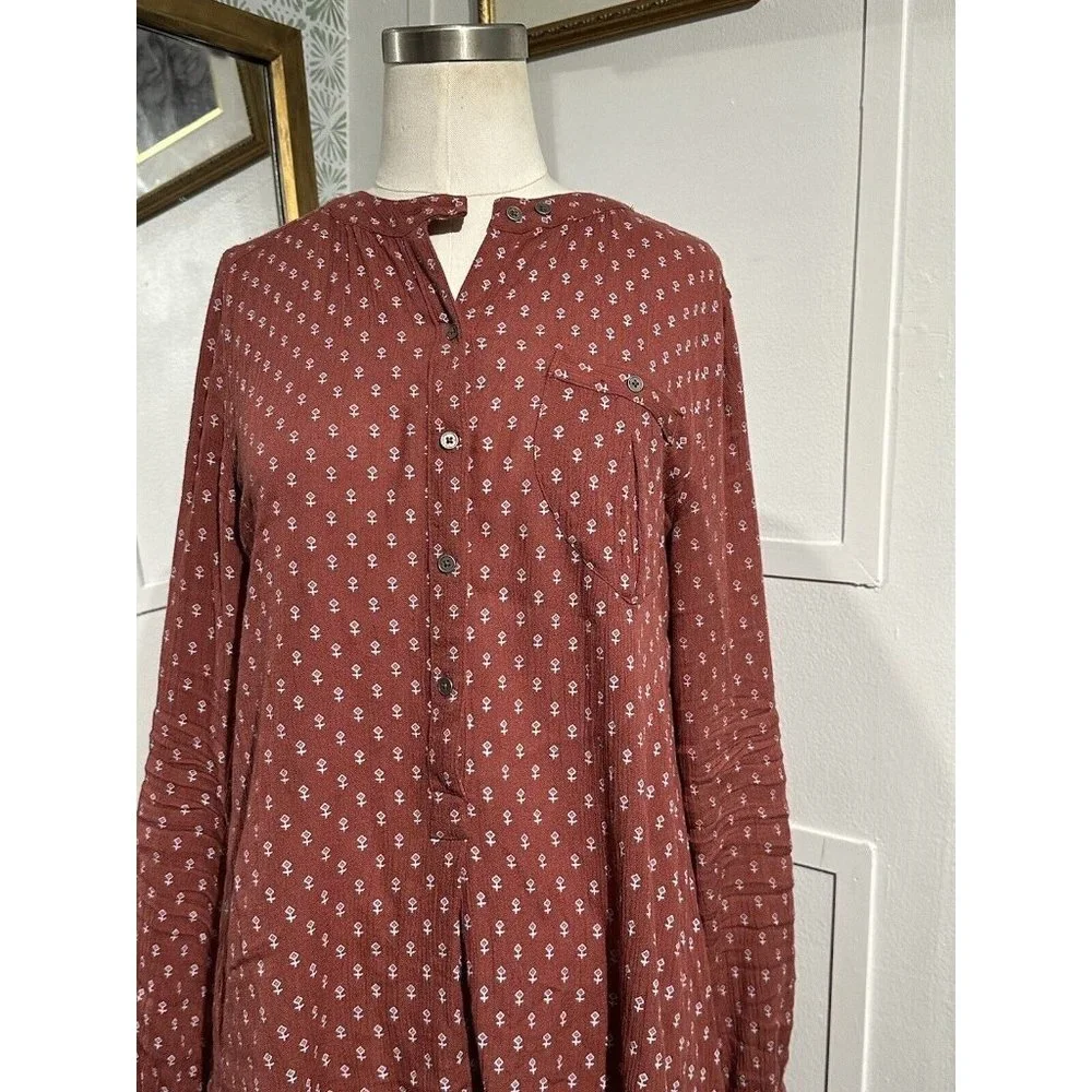 Free People Deep V Boyfriend Shirt